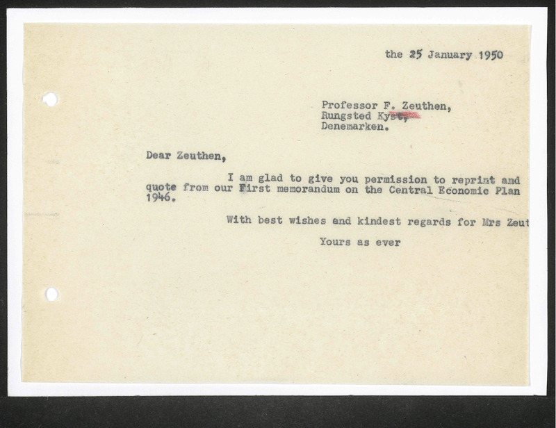 Letter to F. Zeuthen