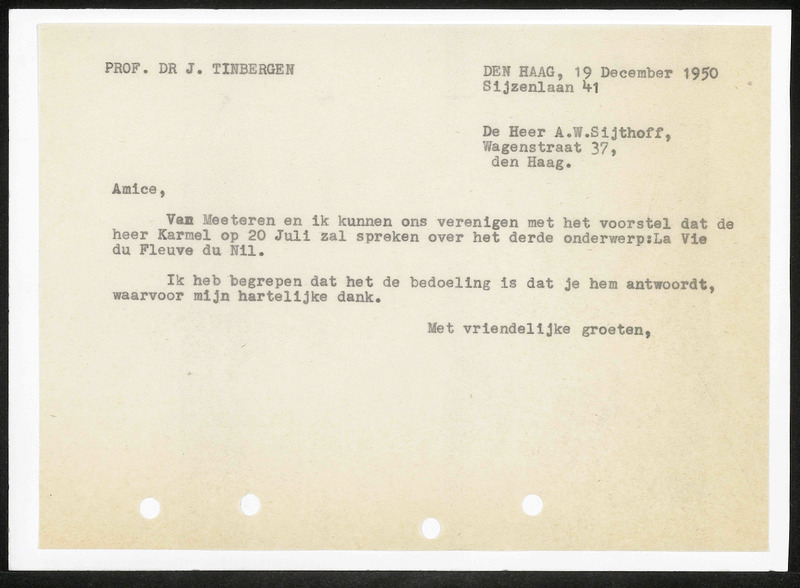 Letter to A.G. Sijthoff