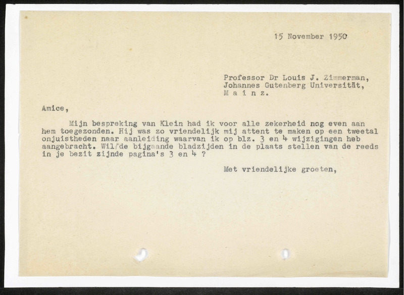 Letter to L.J. Zimmerman