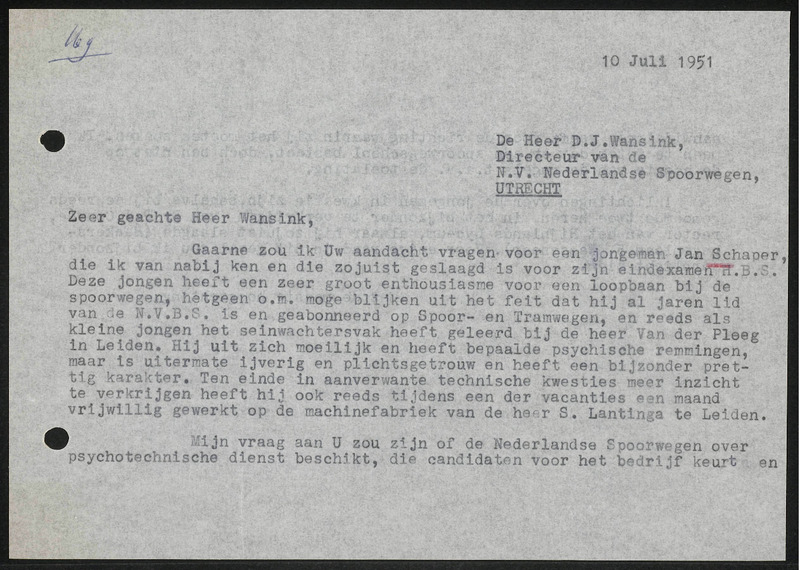 Letter to D.J. Wansink