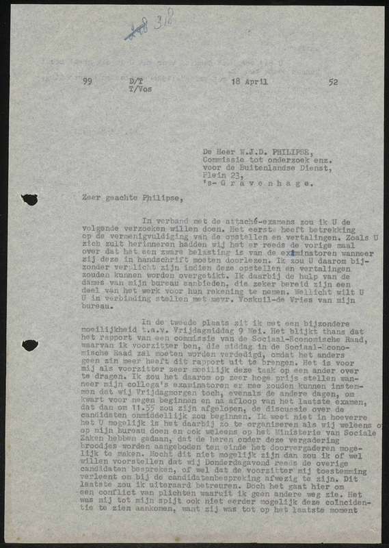 Letter to W.J.D. Philipse