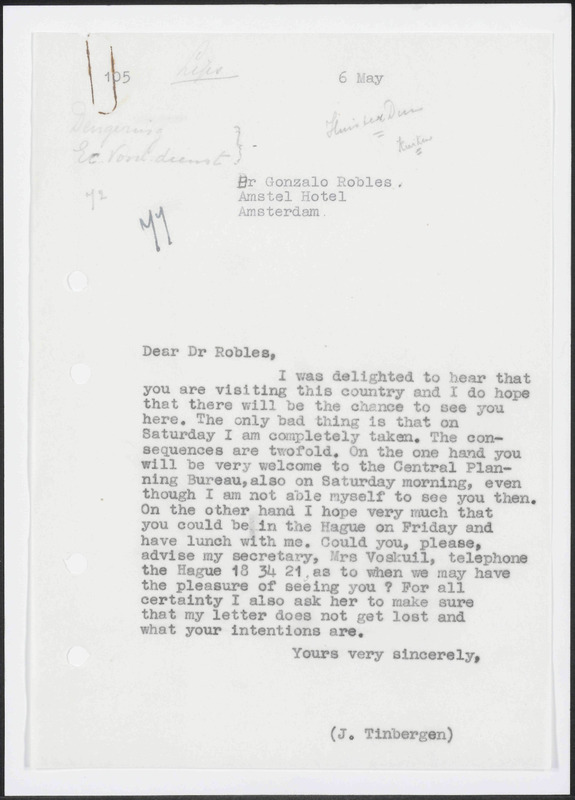 Letter to G. Robles