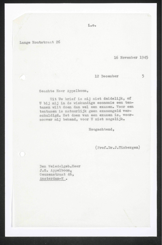 Letter to J.G. Appelboom