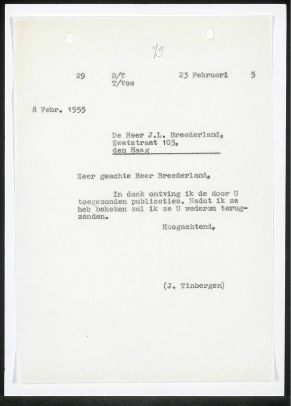 Letter to J.L. Breederland