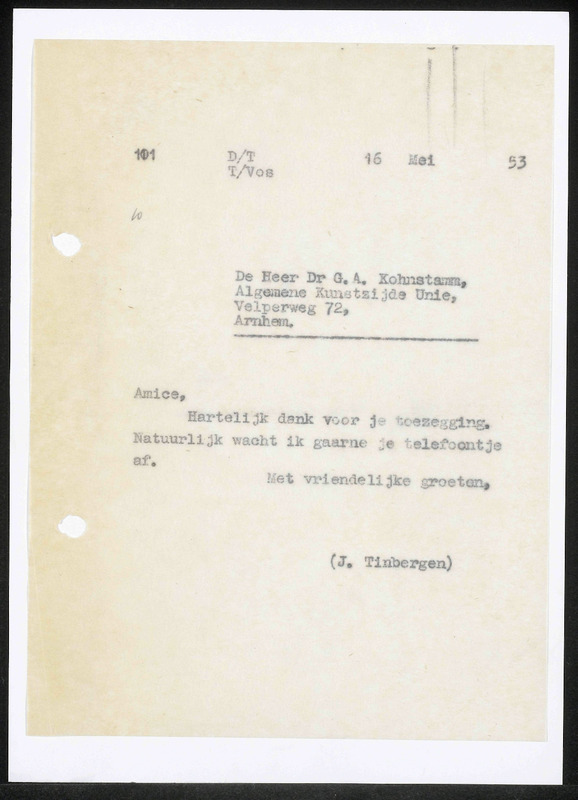 Letter to G.A. Kohnstamm