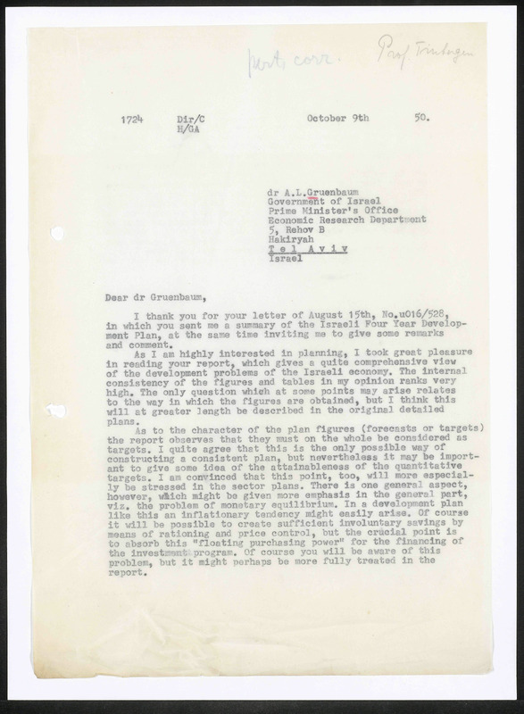 Letter to A.L. Gruenbaum