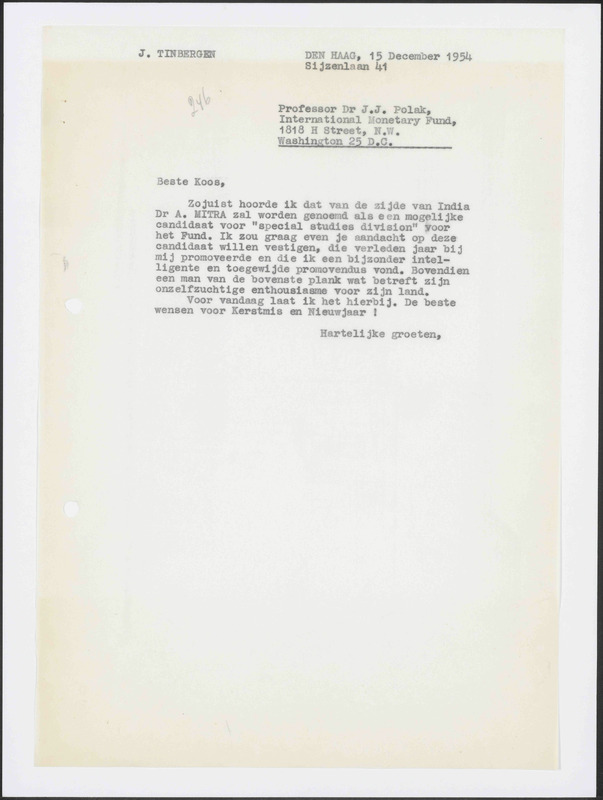 Letter to J.J. Polak