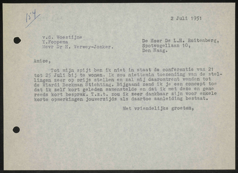 Letter to L.H. Ruitenberg