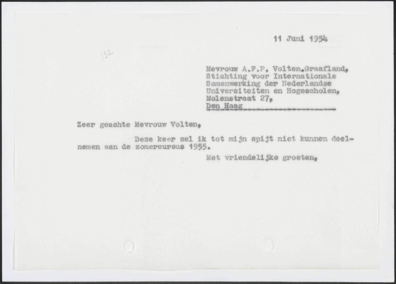 Letter to A.F.P. Volten-Graafland