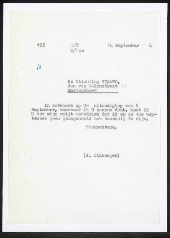 Letter to Vimato, Amsterdam