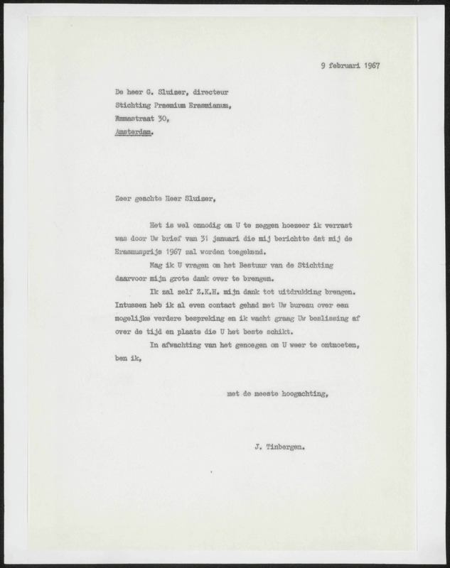Letter to G. Sluizer