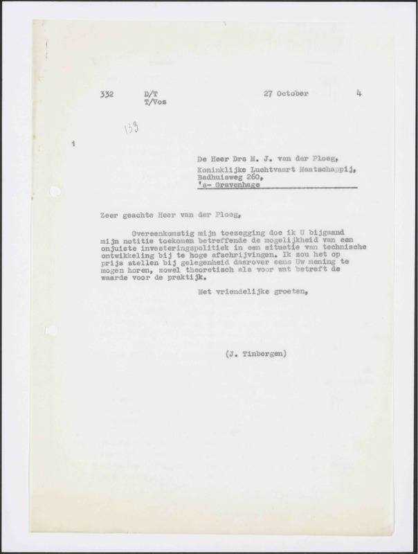 Letter to M.J. van der Ploeg