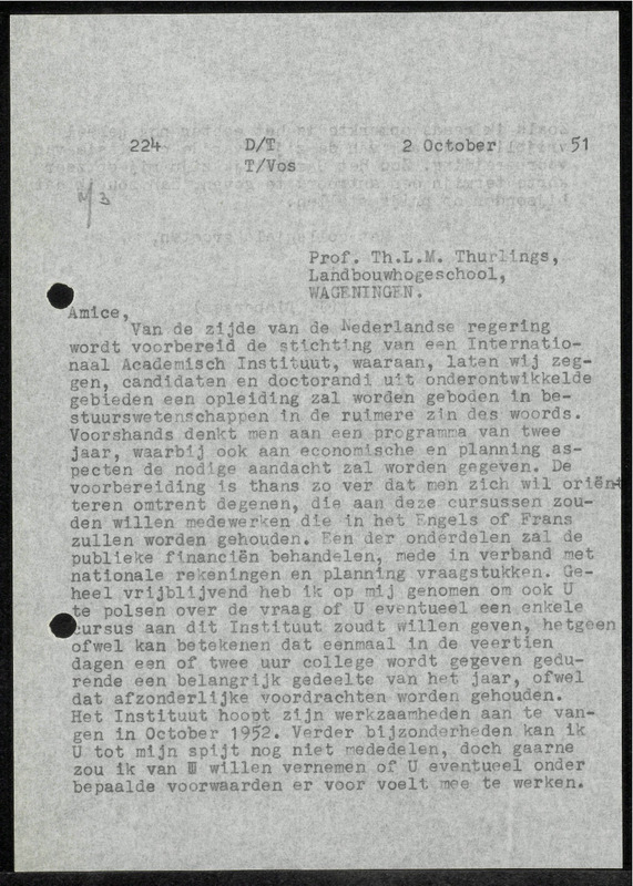 Letter to Th.L.M. Thurlings