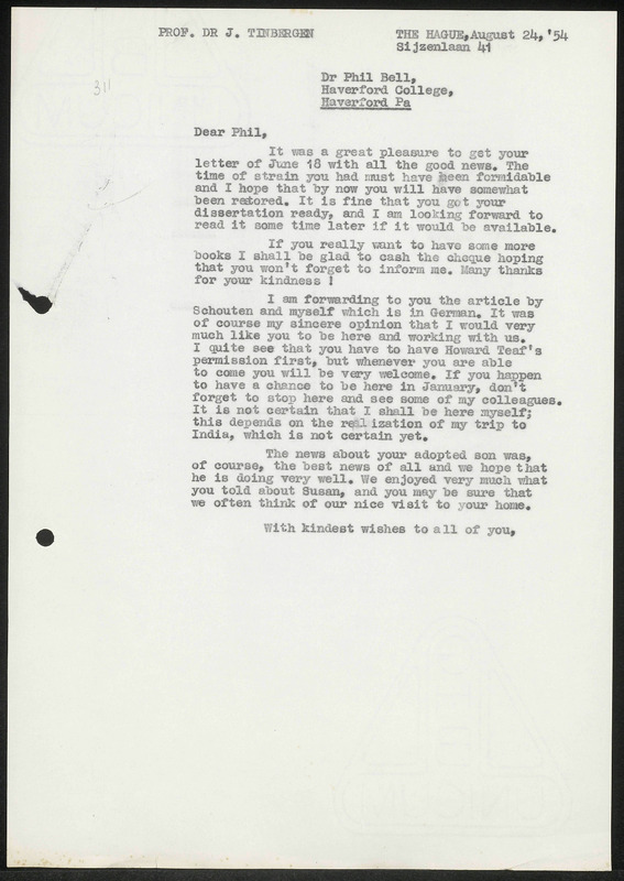 Letter to Philip Bell