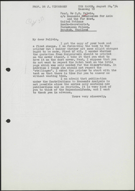 Letter to C.M. Palvia