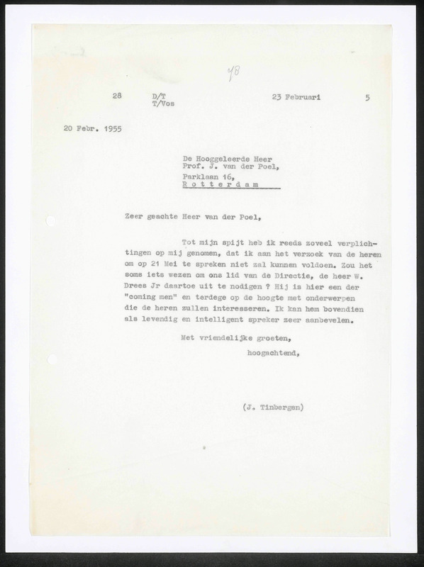 Letter to v.d. Poel