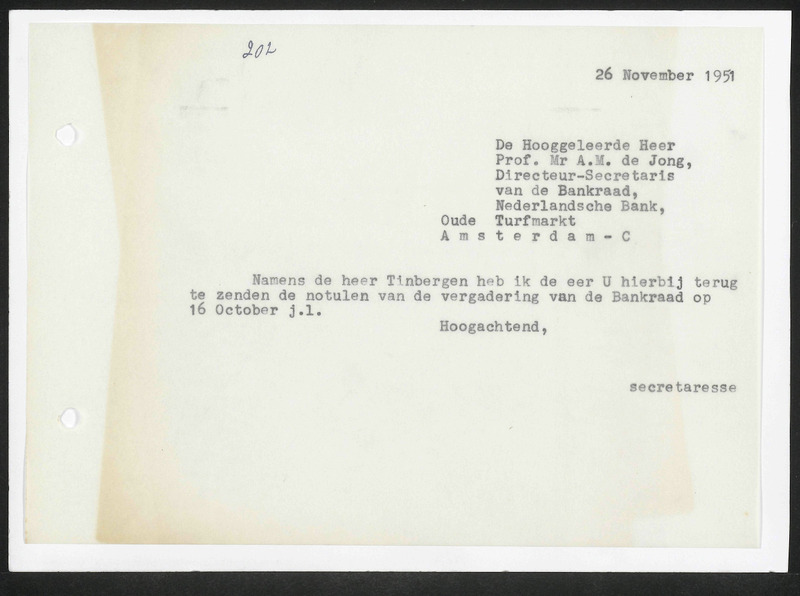 Letter to A.M. de Jong