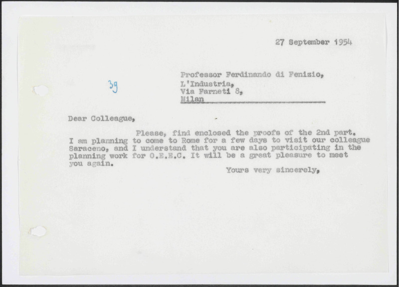 Letter to Ferdinando Di Fenizio