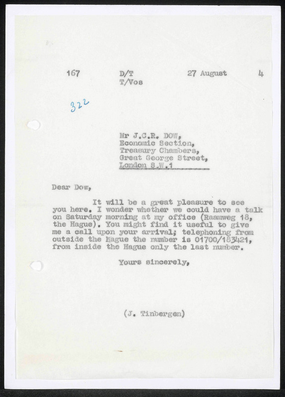 Letter to J.C.R. Dow