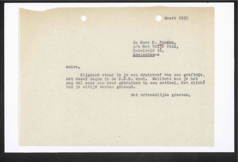 Letter to H. Ponsen