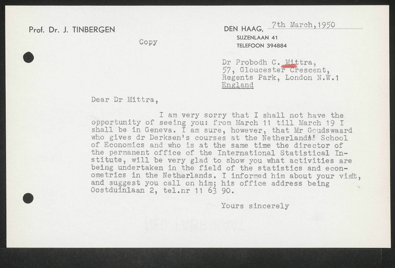 Letter to C. Mittra