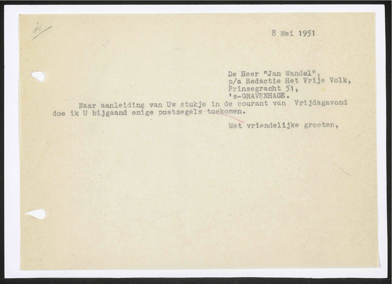 Letter to Jan Wandel