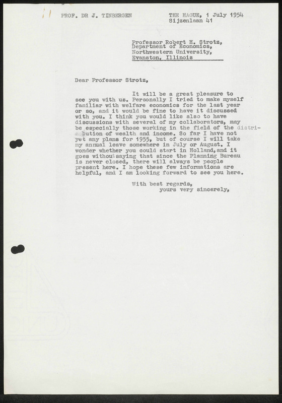 Letter to R.H. Strotz