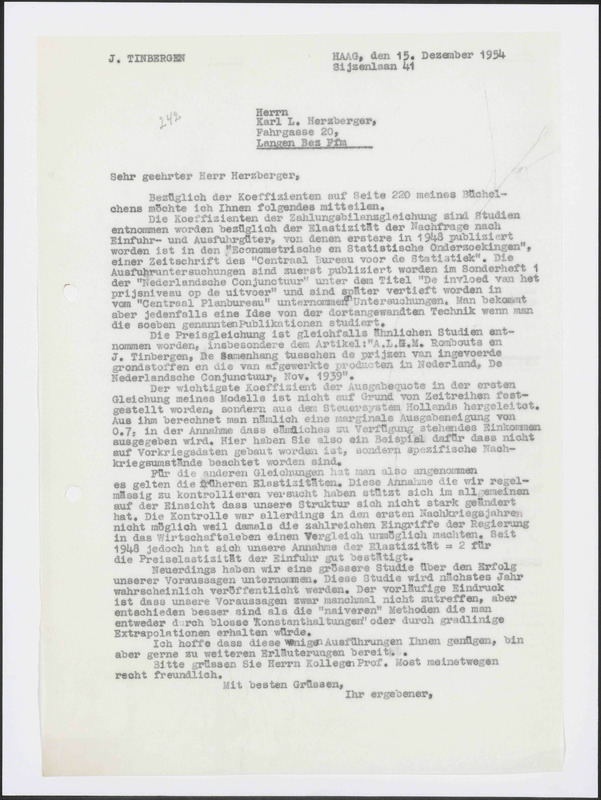 Letter to K.L. Herzberger