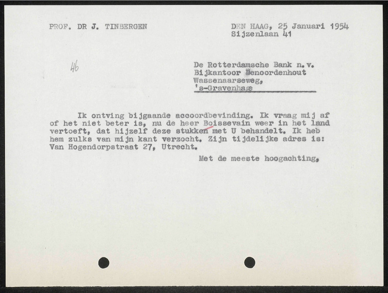 Letter to De Rotterdamsche Bank N.V.