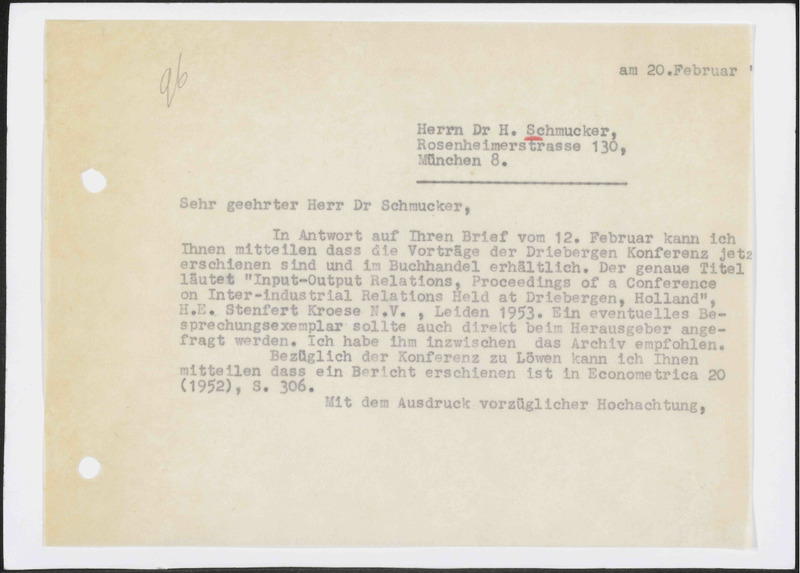 Letter to H. Schmucker
