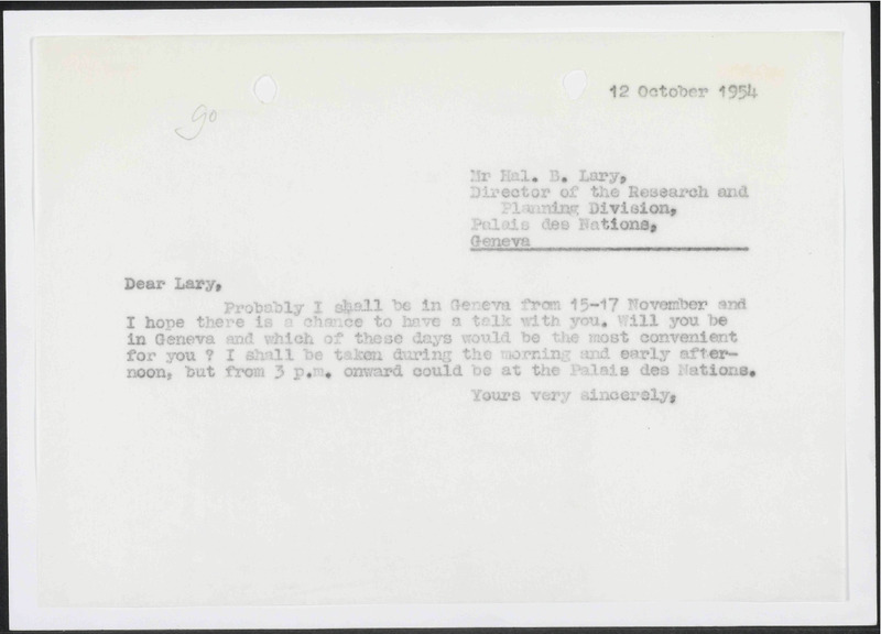 Letter to H.B. Lary