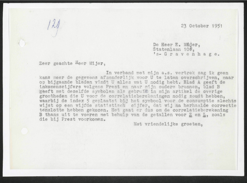 Letter to E. Mijer