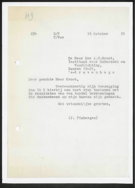 Letter to A.M. Groot