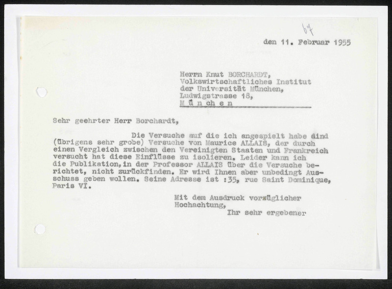 Letter to K. Borchardt