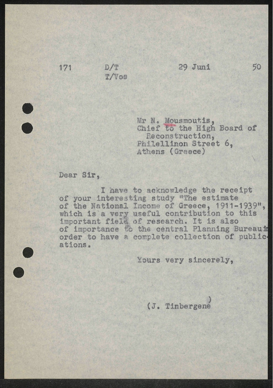 Letter to N. Mousmoutis