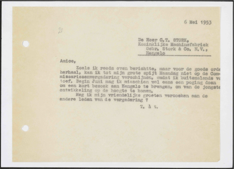 Letter to C.T. Stork