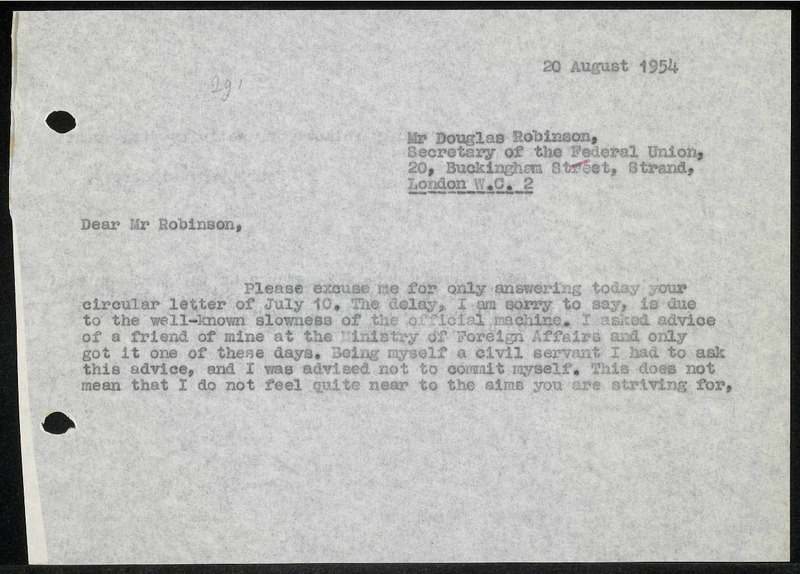 Letter to D. Robinson