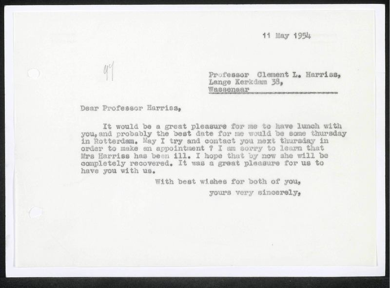 Letter to C.L. Harriss