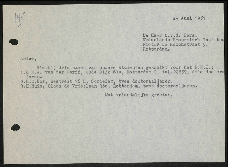 Letter to C. van den Berg
