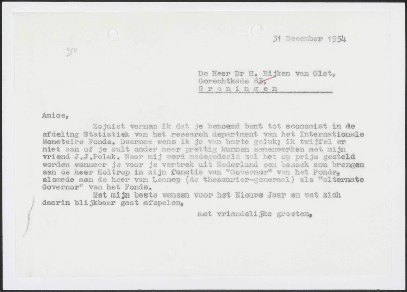 Letter to H. Rijken van Olst