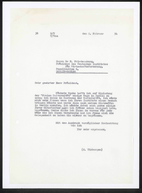 Letter to Friedensburg