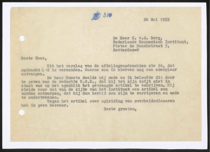 Letter to C. van den Berg