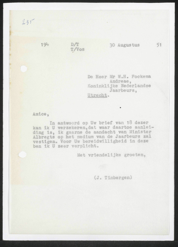 Letter to W.H. Fockema Andreae