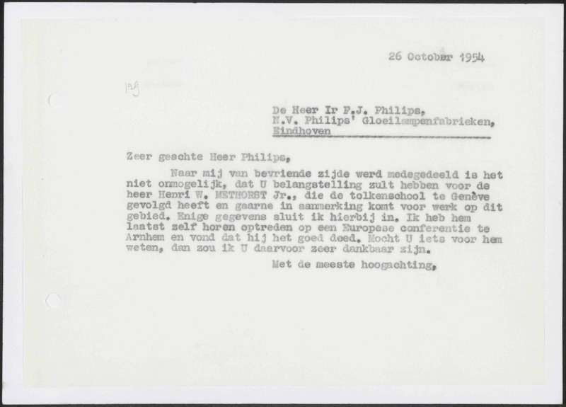 Letter to F.J. Philips