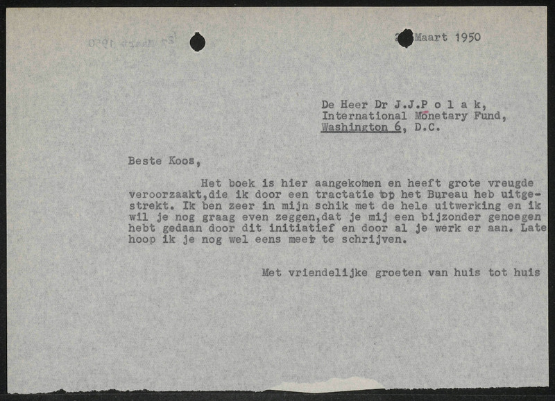 Letter to J.J. Polak
