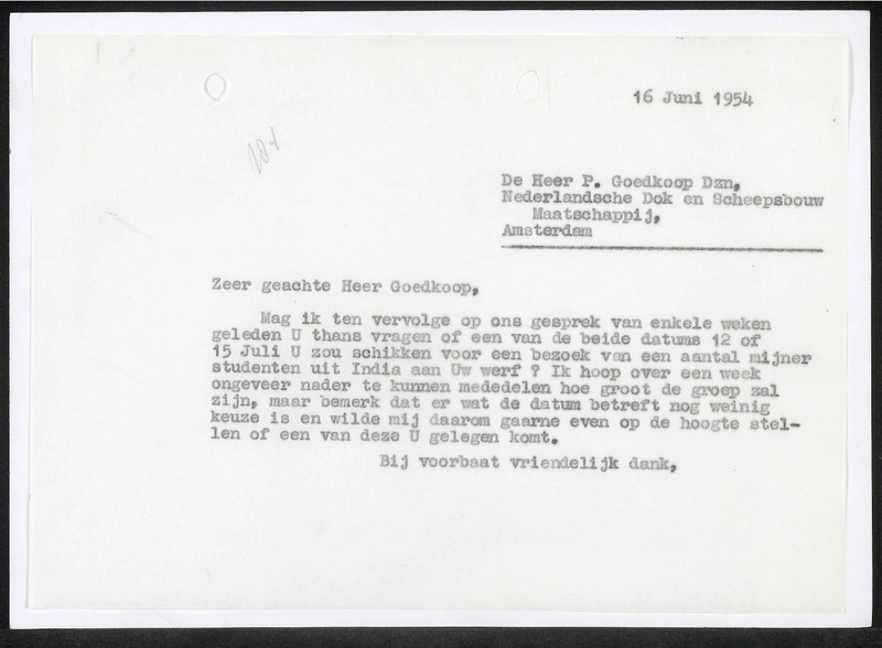 Letter to P. Goedkoop