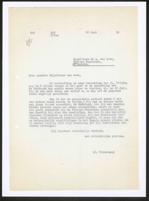 Letter to A. van Oven