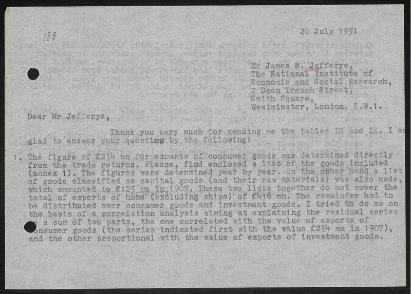 Letter to J.B. Jefferys
