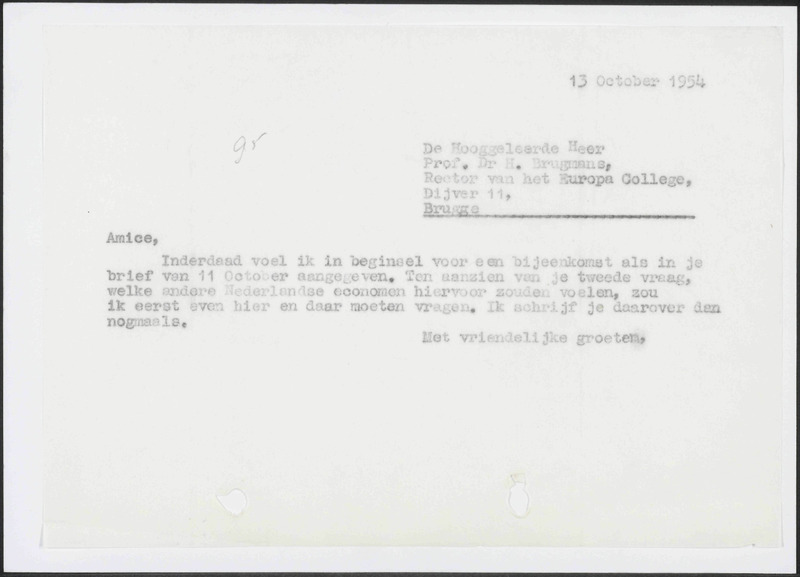 Letter to H. Brugmans