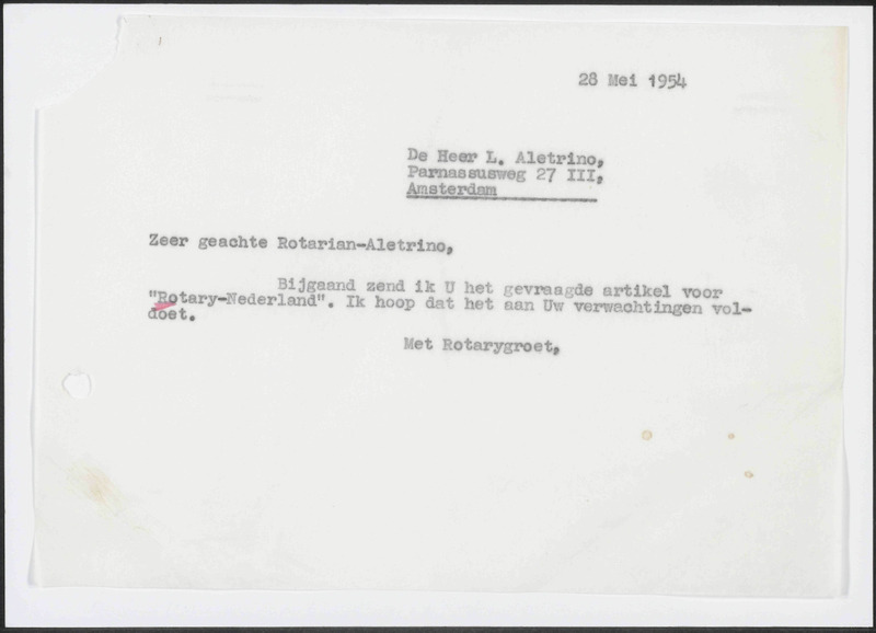 Letter to L. Aletrino